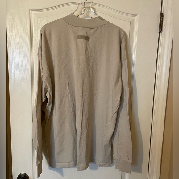 ESSENTIALS Fear of God Beige Khaki Cotton Jersey Long Sleeve T-Shirt Size XL - Picture 3 of 8